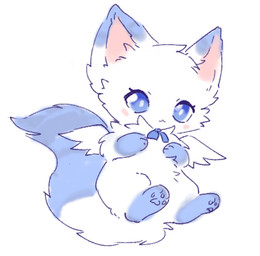 ambiguous_feral ambiguous_gender blue_body blue_eyes blue_fur blush blush_stickers cat_smile chest_tuft dipstick_ears ear_markings feathered_wings feathers feet feral floating fur fur_tuft hindpaw leg_markings markings multicolored_body multicolored_ears multicolored_fur noseless paws quadruped simple_background socks_(marking) solo three-quarter_view tuft two_tone_body two_tone_fur white_background white_body white_fur wings kirichiiii domestic_cat felid feline felis mammal 2024 digital_drawing_(artwork) digital_media_(artwork) flat_colors