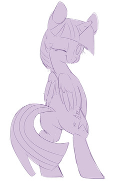 butt female feral horn on_hind_legs one_eye_closed pose simple_background solo wings wink sion_(artist) friendship_is_magic hasbro my_little_pony mythology twilight_sparkle_(mlp) equid equine mammal mythological_creature mythological_equine winged_unicorn