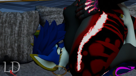 andromorph animal_genitalia animal_penis anthro balls balls_on_face big_breasts big_butt black_body breasts butt canine_genitalia canine_penis cherry clothing crotch_sniffing duo ear_piercing ear_ring facesitting female food fruit genitals glowing glowing_markings grey_body gynomorph hair hand_on_butt hoop_ear_ring in_sheath intersex intersex/intersex jacket jewelry markings necklace penis piercing plant red_hair ring_piercing sheath sitting_on_another sniffing solo tail tattoo thick_thighs topwear wide_hips yellow_eyes lustfuldemon alber blender_cycles roxanne_(lustfuldemon) canid canine hyena hyenid_(species) mammal 16:9 blender_(artwork) digital_media_(artwork) hi_res widescreen
