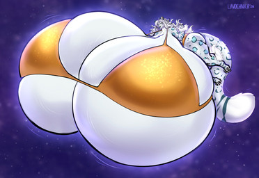 anthro big_breasts breasts female growth huge_breasts hyper hyper_breasts long_tail macro solo space tail thick_thighs lavochnica felid mammal pantherine snow_leopard absurd_res hi_res