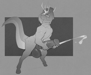 animal_genitalia animal_penis anthro antlers balls big_penis bodily_fluids clothing collared_shirt cum dragon_tail dress_shirt ejaculation equine_genitalia equine_penis eyewear genital_fluids genitals glasses gynomorph hair hooves horn huge_penis hyper hyper_genitalia hyper_penis intersex long_hair long_tail male masturbation motion_lines nervous penis shirt solo speech_bubble tail text topwear transformation transformation_sequence krim_hue krim_(krim_hue) chimera deer deer_taur mammal mammal_taur taur absurd_res black_and_white hi_res monochrome sketch