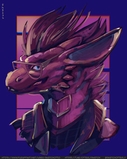 eyewear female glasses solo synthwave text sketchotterly kobold scalie 4:5 absurd_res hi_res url