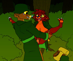 3_toes anthro areola armor backpack big_breasts bite biting_lip biting_own_lip blue_nose blush blush_lines breasts brown_body brown_fur claws clitoris clothing coat detailed_background duo ears_down erection feet female fingers fur genitals green_clothing green_coat green_topwear hair hands_on_legs hands_on_thighs happy happy_sex headgear helmet holding_both_legs holding_legs_up legs_up looking_at_another male male/female messy_hair military military_clothing military_helmet military_uniform multicolored_body nails nipples nude open_mouth outside outside_sex penetration penile penis pivoted_ears plant red_body red_fur self_bite sex sharp_teeth shrub smile soles spiky_hair spreading tail tan_body tan_fur teeth toes tongue topwear tree uniform vaginal vaginal_penetration vulva yellow_eyes yellow_sclera blude550 conker's_bad_fur_day rareware bear mammal tediz 6:5 digital_media_(artwork) story story_in_description