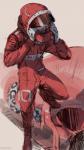 armor car clothing headgear helmet male racing_suit red_clothing red_suit solo suit vehicle nomax felid mammal pantherine snow_leopard 9:16 hi_res