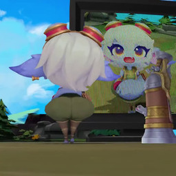 belly belly_overhang big_belly big_butt butt chibi eyelashes eyewear eyewear_on_head fangs female goggles goggles_on_head gun hair humanoid_pointy_ears low-angle_view pointy_ears purple_body ranged_weapon rear_view shortstack solo teeth weapon white_hair wide_hips worm's-eye_view yellow_eyes extrudedsquared league_of_legends riot_games tencent tristana_(lol) humanoid yordle 1:1 2025 3d_(artwork) 3d_animation alternate_version_at_source animated digital_media_(artwork) short_playtime sound webm