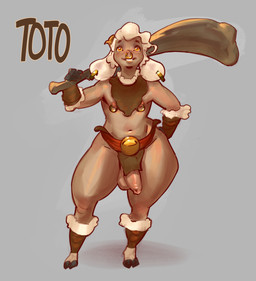 anthro balls barbarian bottomwear brown_body clothed clothing club_(weapon) ear_piercing ear_ring facial_piercing femboy foreskin genitals grey_background humanoid_genitalia humanoid_penis ineffective_clothing ineffective_loincloth loincloth male melee_weapon nipple_piercing nipple_ring nipples nose_piercing nose_ring partially_clothed penis penis_poking_out piercing ring_piercing short_male simple_background solo unretracted_foreskin weapon purplebirdman bovid caprine mammal sheep 2026 colored colored_sketch detailed digital_drawing_(artwork) digital_media_(artwork) hi_res shaded sketch