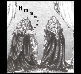 anthro beak claws curtains elderly fangs gown hair multi_limb renaissance_clothing speech_bubble teeth text whimper skekla_(artist) the_dark_crystal skekla_the_illustrator skeksil_the_chamberlain alien skeksis comic english_description english_text herm_(lore)