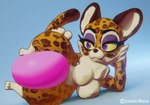 3d_(artwork) 3d_animation animated anthro big_breasts breasts brown_body brown_fur brown_spots chest_tuft chunkerbuns clawroline countershading curvy_figure digital_media_(artwork) exercise_ball eyelashes eyeshadow felid feline female fur hand_on_head hand_on_hip hi_res kirby_(series) kirby_and_the_forgotten_land leopard long_tail makeup mammal markings multicolored_body multicolored_fur nintendo pantherine pink_ball purple_eyes simple_background solo spots spotted_body spotted_fur squish tail tan_body tan_fur thick_thighs tuft voluptuous wide_hips yellow_body yellow_fur yellow_sclera
