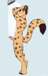 anthro balls biped countershading erection eyes_closed fur genitals hair humanoid_genitalia humanoid_penis male markings nude penis scar shower simple_background smile solo spots spotted_body spotted_fur wet casparr cole_(cole_rs) amur_leopard felid leopard mammal pantherine hi_res