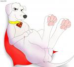 animal_genitalia anus balls barefoot butt cape clothing collar digitigrade feet feet_up feral foot_focus fur genitals male pawpads paws penis pose quadruped simple_background smile soles solo superdog toes white_background white_body white_fur hyde3291 cartoon_network dc_comics krypto_the_superdog krypto bird_dog canid canine canis domestic_dog hunting_dog labrador mammal retriever 2018 hi_res