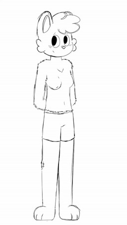 animated_gif anthro blinking boxers_(clothing) breasts clothed clothing female fluffy freckles fur hands_behind_back leaning leaning_backward lowered_head nipples raised_foot raising_leg simple_background sketchy small_breasts smile solo tail topless underwear eggnaug lucy_(eggnaug) domestic_cat felid feline felis mammal 2d_animation animated hi_res short_playtime sketch