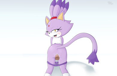 anthro anus blush bodily_fluids clothed clothing cum cum_in_vagina cum_inside cum_on_clothing duo fangs female first_person_view footwear fur genital_fluids genitals humanoid_genitalia humanoid_penis interspecies looking_back male narrowed_eyes nude open_mouth partially_clothed penetration penis purple_body purple_clothing purple_fur purple_underwear simple_background smile socks tail teeth topwear underwear underwear_down vaginal vaginal_penetration vulva white_background white_clothing white_topwear yellow_eyes bingbingo sega sonic_the_hedgehog_(series) blaze_the_cat domestic_cat felid feline felis human mammal hi_res signature watermark