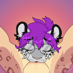 anthro blinking blush bodily_fluids body_blush brown_body brown_fur clitoral_hood clitoris cunnilingus drooling drooling_tongue duo eye_contact eyebrow_through_hair eyebrows eyes_closed eyewear female female_pov first_person_view fur genital_fluids genitals glasses glistening glistening_eyes gradient_background grey_body grey_fur hair half-closed_eyes highlights_(coloring) leg_markings legs_up licking looking_at_another looking_at_viewer male male/female markings messy_hair multicolored_body multicolored_fur narrowed_eyes oral pink_hair raised_eyebrows saliva saliva_string sex short_hair simple_background spots spotted_markings stare tongue tongue_out translucent translucent_hair vaginal vaginal_fluids vulva vulva_blush wearing_glasses hotdogvendor cheetah felid feline mammal pantherine snow_leopard animated