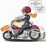 after_vore anthro armor belly big_belly black_clothing boots breasts clothing female footwear headgear helmet high_heeled_boots high_heels leather leather_clothing motorcycle overweight riding_motorcycle shoes simple_background solo text vehicle vore white_background killboo sega sonic_the_hedgehog_(series) sonic_x vanilla_the_rabbit lagomorph leporid mammal rabbit 2024 english_text hi_res