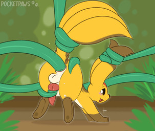 3_tails anal anal_penetration animal_genitalia animal_penis animated_sparkles anus ass_up balls bdsm blush bodily_fluids bondage bouncing_balls bouncing_butt bouncing_penis bound butt consentacles countershading cum cum_in_ass cum_inside feral flickering_sparkles forest genital_fluids genitals glowing happy happy_sex knot lifted lifted_by_tail light_belly light_bondage male male_penetrated multi_tail paws penetration penis plant plant_tentacles puffy_anus sex solo sparkles sparkling_character tail tentacle_sex tentaclejob tentacles tree vines conditional_dnp pocketpaws final_fantasy final_fantasy_xiv mythology square_enix mythological_carbuncle mythological_creature 2d_animation animated digital_media_(artwork) frame_by_frame full-length_portrait loop portrait
