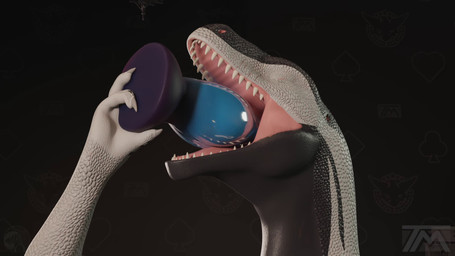 black_eyes blue_dildo cock_gag deep_throat dildo dildo_deep_throat dildo_fellatio dildo_in_mouth dildo_insertion gag gagging knot knotting looking_at_object looking_at_viewer looking_up multicolored_body neck_bulge oral oral_knotting oral_penetration penetration sex_toy sex_toy_fellatio sex_toy_in_mouth sex_toy_insertion solo wet thatman jinnoaka_(modeler) blender_(copyright) thatman_studio bishop_(thatman_23) dinosaur interceptor prehistoric_species reptile scalie 16:9 3d_(artwork) 3d_animation animated blender_(artwork) blender_cycles_(artwork) digital_media_(artwork) hi_res loop no_sound short_playtime video widescreen
