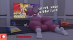 16:9 3d_(artwork) anthro anus backsack balls big_butt butt camseven chip_(sonic) chips_(food) dialogue digital_media_(artwork) doritos dragon_ball dragon_ball_fighterz english_text feet femboy food frito-lay fur gaming genitals hair hi_res lying male mammal on_front patreon patreon_logo perineum playing_video_game pop-tarts rear_view red_body red_fur sega solo sonic_the_hedgehog_(series) sonic_unleashed teapot_(body_type) text thick_thighs unknown_species watermark website_logo white_hair wide_hips widescreen wings