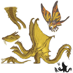2_tails 3_heads feral group male multi_head multi_tail simple_background tail whiskers white_background wings yellow_body jacketbear european_mythology godzilla_(series) greek_mythology monsterverse mothra_(series) mythology toho king_ghidorah mothra arthropod dragon ghidorah_(species) hydra insect kaiju lepidopteran moth mythological_creature mythological_scalie scalie western_dragon 1:1