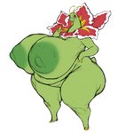 anthro areola big_breasts breasts female genitals green_areola green_body green_nipples huge_breasts huge_thighs hyper hyper_breasts looking_at_viewer nipples nude obese obese_female overweight overweight_female pussy red_eyes solo thick_thighs venus_figure dryadex third-party_edit nintendo pokemon generation_2_pokemon meganium pokemon_(species) 1:1 digital_media_(artwork) hi_res