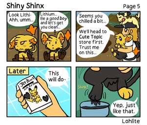 4_panel_comic biped black_body black_fur clothed clothing dialogue dirty dye dyed_fur exclamation_point eyes_closed female feral front_view fur grass group male markings motion_lines mud open_mouth orange_eyes orange_markings outside page_number plant pokemon_speak quadruped side_view speech_bubble standing text trio yellow_body yellow_fur lohlite nintendo pokemon lithium_(lohlite) logan_(lohlite) nitelite_(lohlite) generation_1_pokemon generation_4_pokemon human mammal pikachu pokemon_(species) shinx shiny_pokemon 2023 artist_name colored comic english_text trans_(lore) trans_man_(lore)