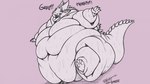 ambiguous_gender anthro arm_rolls belly belly_overhang belly_rolls big_belly big_butt bodily_fluids breath butt cheek_spikes chubby_cheeks claws double_chin facial_spikes fat_rolls grunting leg_rolls love_handles morbidly_obese morbidly_obese_ambiguous morbidly_obese_anthro nude obese obese_ambiguous obese_anthro open_mouth open_smile overweight overweight_ambiguous overweight_anthro panting scales smile solo spikes spikes_(anatomy) struggling sweat tail tail_ridge teeth text thick_tail thick_thighs toe_claws waddling walking wide_hips frozedfrenchdragon kobold scalie 16:9 english_text widescreen