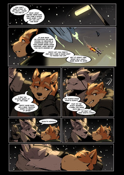 anthro black_clothing black_gloves black_handwear cigarette cigarette_smoke clothing dialogue eye_patch eyewear fur gloves green_clothing green_hoodie green_topwear grey_body grey_fur handwear holding_cigarette holding_object hoodie kiss_on_lips kissing male male/male night orange_body orange_fur smoke snow snowing space spacecraft speech_bubble star street_lamp text topwear vehicle mashtateos nintendo star_fox fox_mccloud wolf_o'donnell canid canine canis fox mammal wolf absurd_res comic english_text hi_res
