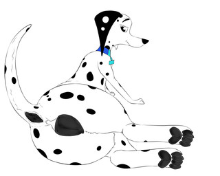 animal_genitalia animal_vulva anus big_butt black_pawpads black_spots butt canine_genitalia canine_vulva female feral fur genitals looking_back markings pawpads solo spots spotted_body spotted_fur vulva white_body white_fur udbebu 101_dalmatian_street 101_dalmatians disney delilah_(101_dalmatians) canid canine canis dalmatian domestic_dog mammal 5:4 hi_res