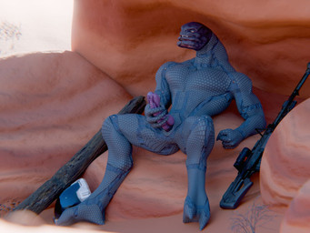 animal_genitalia armor big_penis biped bodysuit clothing curling_toes desert erection feet fist genital_slit genitals gun half-closed_eyes hand_on_penis headgear helmet knot low-angle_view male masturbation muscular muscular_male narrowed_eyes nubbed_penis open_mouth outside pecs penile penile_masturbation penis purple_body purple_penis ranged_weapon rifle sitting skinsuit sniper_rifle solo spread_legs spreading three-quarter_view tight_clothing unusual_anatomy unusual_genitalia unusual_penis weapon snekkuu chocoscorner_(modeler) halo_(series) microsoft xbox_game_studios garrot alien sangheili 2025 3d_(artwork) digital_media_(artwork) sequence