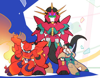 4_eyes female fire green_eyes group horn machine male multi_eye not_furry plushie purple_eyes red_body simple_background standing sandlake hasbro takara_tomy transformers transformers:_beast_wars lord_imperious_delirious rampage_(character) transmutate cybertronian destructon humanoid living_machine maximal predacon robot digital_drawing_(artwork) digital_media_(artwork)