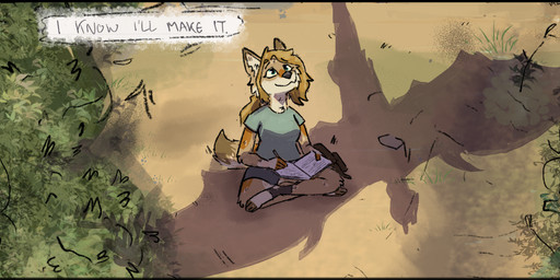 4_toes ambiguous_gender bottomwear clothing feet female footwear hopeful notebook offscreen_character pants paws plant rock shadow shirt shrub smile socks solo stirrup_socks toes topwear vanillayote rain_(vanillayote) canid canine canis coyote mammal hi_res trans_(lore) trans_woman_(lore)