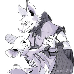anthro bat_nose big_ears clothed clothing dancing duo female fully_clothed hand_holding hug interspecies larger_male longcoat male male/female notched_ear romantic romantic_couple size_difference smaller_female smile tyfna2731 mina_the_hollower yacht_club_games mina_(mina_the_hollower) thorne_(mina_the_hollower) bat mammal mouse murid murine rodent 1:1 sketch
