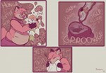 ambiguous/ambiguous ambiguous_gender anthro duo eye_contact horn hypnosis internal looking_at_another mind_control oral_vore ringed_eyes rumbling_stomach vore thunder_maid canid canine fox kobold mammal scalie comic