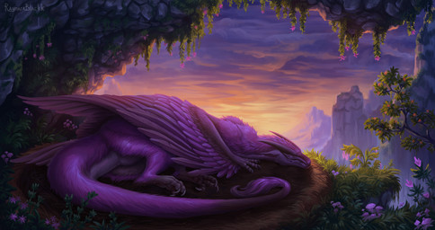 3_toes black_claws black_horn claws cloud digitigrade feathered_wings feathers feet feral fur grass horn male male_feral mountain nest outside plant purple_body purple_feathers purple_fur resting sky solo sunset tail tail_tuft toe_claws toes tuft wings deltablackk european_mythology mythology wyvusk dragon feathered_dragon feathered_scalie feathered_wyvern furred_dragon furred_scalie furred_wyvern mythological_creature mythological_scalie scalie western_dragon wyvern absurd_res hi_res