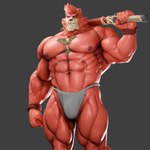 abs anthro asian_clothing biceps body_hair chest_hair clothing east_asian_clothing fundoshi fur japanese_clothing male muscular muscular_anthro muscular_male muscular_thighs navel nipples obliques pecs red_body red_fur solo underwear vein veiny_muscles justgruff the_boy_and_the_beast kumatetsu bear mammal 1:1 3d_(artwork) digital_media_(artwork) hi_res
