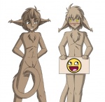 anthro awesome_face blush brown_body brown_fur brown_hair chest_tuft convenient_censorship duo embarrassed fur hair hands_behind_back holding_object holding_sign male nude sign simple_background social_nudity tail tail_censorship tan_body tan_fur tan_hair tuft white_background conditional_dnp tom_fischbach twokinds keith_keiser nickolai_alaric basitin canid canine mammal colored meme