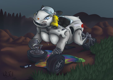 anthro breasts car fiepland inanimate_transformation medium_truck milk motor_vehicle public solo transformation truck van vehicle vehicle_transformation tafy_tail sarah_van_fiepland canid canine canis mammal wolf hi_res