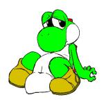 1:1 anus clothing colored cotora dinosaur female feral footwear genitals green_yoshi mario_bros nintendo pussy reptile scalie shoes simple_background solo white_background yoshi