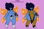 blue_body clothing freckles genitals hair hair_over_eyes legwear markings omnitrix penis robe small_penis thick_thighs thigh_highs white_body wing_markings wings chibitay ben_10 cartoon_network pesky_dust trrrillion_(chibitay) alien fairy nemuina absurd_res hi_res