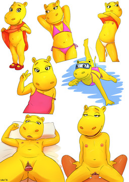 4_fingers anthro anthro_penetrated anus areola bikini biped black_eyes bodily_fluids clitoris closed_smile clothed clothed_anthro clothed_female clothing clothing_lift cunnilingus disembodied_tongue dress dress_lift duo erection eyebrows eyelashes faceless_character faceless_male female female_anthro female_focus female_penetrated fingers flat_chested footwear genital_fluids genitals gesture glistening glistening_eyes half-closed_eyes hand_gesture hands_behind_head humanoid_genitalia humanoid_vulva looking_aside looking_at_viewer looking_pleasured lying male male/female male_penetrating male_penetrating_female mouth_closed narrowed_eyes navel nipples nude nude_anthro nude_female on_back open_mouth oral orange_body orange_clothing orange_dress orange_eyebrows orange_penis panties penetration penile penile_penetration penis penis_in_vagina pillow pink_areola pink_clothing pink_dress pink_nipples purple_bikini purple_clothing purple_swimwear red_clothing red_footwear red_shoes saliva_on_vulva sex shoes smile smiling_at_viewer solo_focus standing swimming swimwear tail text tongue two-piece_swimsuit underwater underwear undressing undressing_self v_sign vaginal vaginal_penetration vulva water white_clothing white_panties white_pillow white_underwear yellow_body yellow_skin yellow_tail young young_anthro young_female young_penetrated ionai backyardigans nickelodeon tasha_(backyardigans) tyrone_(backyardigans) common_hippopotamus hippopotamid mammal 2026 absurd_res artist_name digital_drawing_(artwork) digital_media_(artwork) hi_res