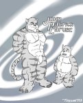 age_difference anthro balls belly duo flaccid genitals larger_male male moobs muscular muscular_male navel nipples older_male overweight overweight_male penis size_difference smaller_male text young young_anthro younger_male cottoncandycoon felid mammal pantherine tiger 2011