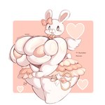 1:1 anthro big_breasts bow_ribbon bra breasts clothing collar danganronpa danganronpa_2 female heart_symbol hi_res huge_breasts lagomorph leporid lightmizano mammal rabbit scut_tail short_tail slightly_chubby solo spike_chunsoft tail thick_thighs topwear underwear usami usami/monomi wand white_body wings