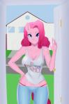 anthro anthrofied big_breasts breasts clothed clothing female hair solo thigh_gap thong underwear crocodilchik friendship_is_magic hasbro my_little_pony pinkamena_(mlp) pinkie_pie_(mlp) earth_pony equid equine horse mammal pony 2018 colored digital_media_(artwork) hi_res