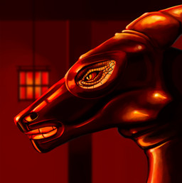 anthro clothing gimp_mask glistening glistening_clothing headgear headwear hood hooded horn lamp lantern latex latex_clothing latex_headwear latex_hood looking_forward male mask mouth_closed scales solo yellow_eyes mitokep mythology dragon mythological_creature mythological_scalie scalie 2017 headshot_portrait hi_res portrait