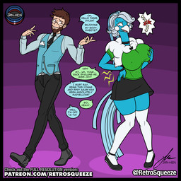 anthro back_pain beak beard big_breasts big_butt blue_body blue_fur body_swap bottomwear breast_grab breasts brown_hair butt choker clothed clothing curvy_figure dialogue duo elderly elderly_anthro elderly_female eyelashes eyewear facial_hair feet_apart female flats_(shoes) footwear fur glasses grey_hair hair hand_on_breast happy holding_breast jewelry knock-kneed legwear long_eyelashes male mature_anthro mature_female mature_male necklace necktie nipple_outline pants pose shirt shoes short_hair simple_background skirt small_waist smile speech_bubble tail text tights topwear username walking worried retrosqueeze nintendo pokemon altaria avian bird generation_3_pokemon human mammal pokemon_(species) 1:1 2025 digital_media_(artwork) signature url