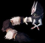 ambiguous_gender black_body black_fur chat_pose feral fur lying paws simple_background solo transparent_background white_body white_fur nukerooster krin_(krinkee) unknown_species 2014 alpha_channel