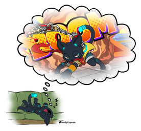 black_body black_fur digitigrade dream electric_guitar feral fur glowing glowing_eyes guitar machine musical_instrument plucked_string_instrument sleeping string_instrument mellyespeon hi-fi_rush microsoft tango_gameworks 808_(hi-fi_rush) domestic_cat felid feline felis mammal robot hi_res