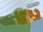 all_fours anthro bedding belly big_belly big_butt blanket butt butt_worship dirty_talk duo imminent_fart looking_at_another looking_back looking_back_at_another male male/male nude oral overweight overweight_anthro overweight_male size_difference under_blanket purplegassygoose18 ray_rhythmus bear mammal mephitid skunk 4:3 hi_res