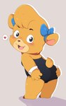 anthro blush butt butt_grab clothing female hand_on_butt one-piece_swimsuit smile smiling_at_viewer solo swimwear young anonymous_artist disney talespin molly_cunningham bear mammal absurd_res hi_res