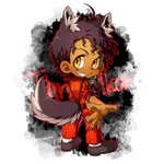 black_hair brown_body brown_skin chibi claws hair male pawpads smile solo yellow_eyes kxxxta michael_jackson thriller_(music_video) michael_jackson_(character) animal_humanoid canid canid_humanoid canine canine_humanoid humanoid mammal mammal_humanoid wolf_humanoid 1:1