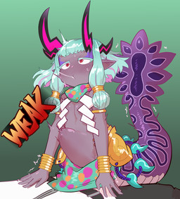 abdominal_bulge apode armlet bangs bare_shoulders beads blue_hair blush bodily_fluids clothed clothing duo eyeliner faceless_character faceless_male female female_on_top female_penetrated flat_chested green_background hair highlights_(coloring) horn human_on_humanoid humanoid_pointy_ears interspecies jewelry legless loli looking_at_viewer magatama makeup male male/female male_on_bottom male_penetrating male_penetrating_female monster_girl_(genre) not_furry on_bottom on_top partially_clothed penetration pink_highlights pointy_ears purple_body purple_skin saliva serpentine sex simple_background split_form sweat text vaginal young thetenk asian_mythology east_asian_mythology fate_(series) japanese_mythology mythology type-moon gudao_(fate) ritsuka_fujimaru saber_ibuki-douji demon draconcopode human humanoid lamia mammal oni reptile scalie snake yokai digital_media_(artwork) english_text hi_res